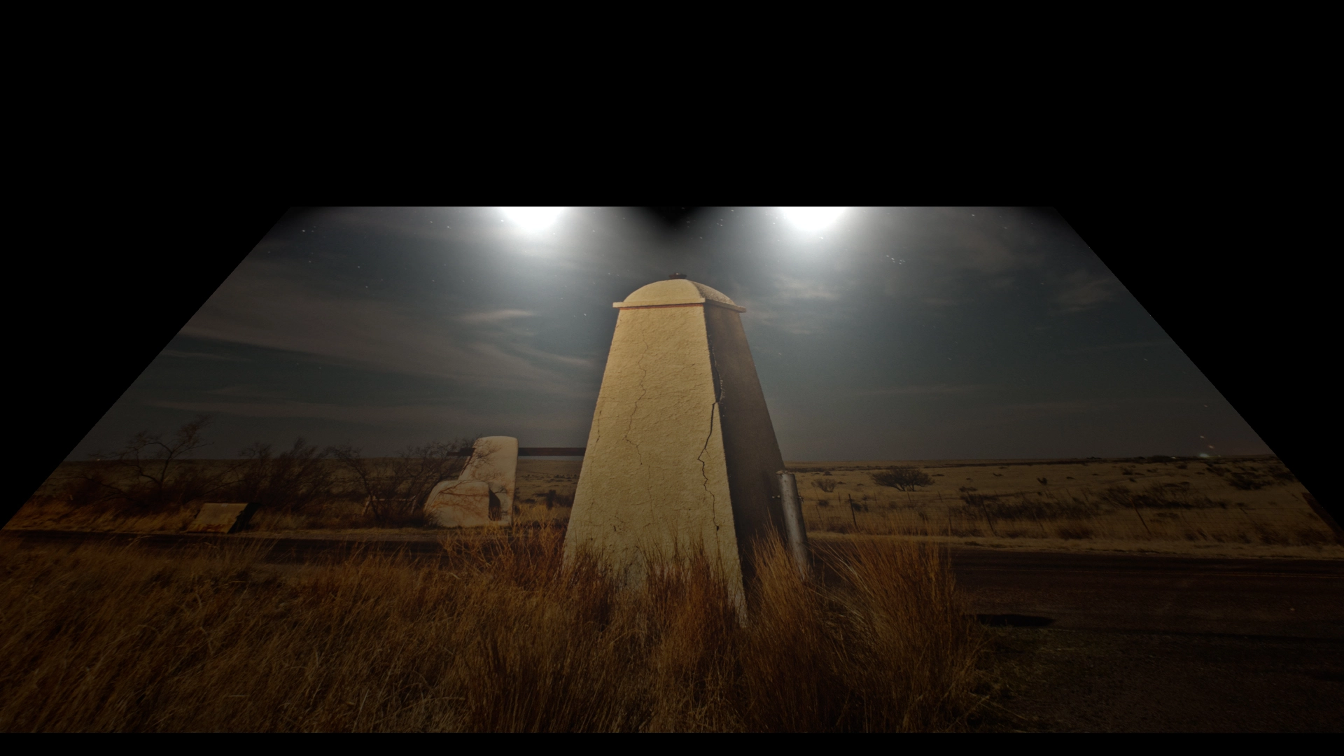 Nighttime Marfa: The Sentry on Paper (Photo on Virtual Object)